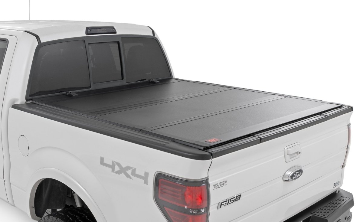 Ford F-150 Hard Tri-Fold Flip Up Bed Cover - Rough Country - '04-'14